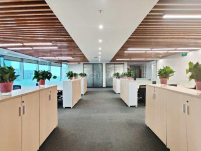 浙江杭州萧山区博地中心精装办公室500平米出租 出租地铁口 停车方便 高区采光好电梯口